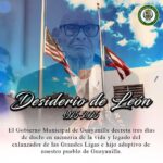 Alcalde de Guayanilla decreta tres días de duelo por el fallecimiento de Desiderio de León