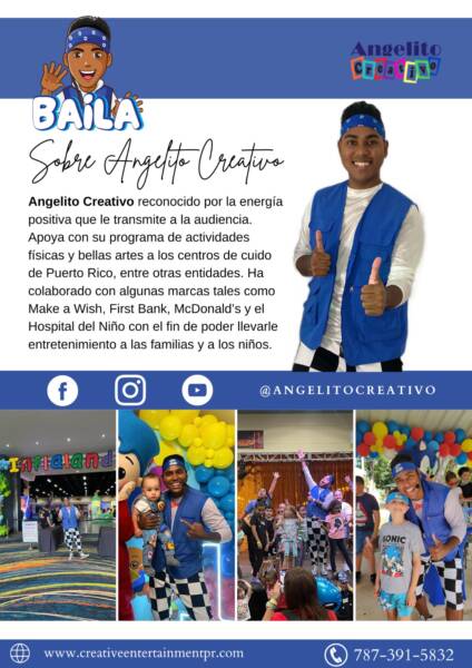 Angelito Creativo a bailar de forma creativa con la niñez puertorriqueña