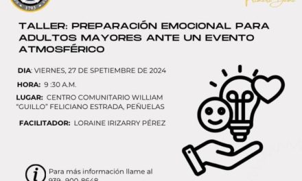 Invitan a participar del taller: Preparación emocional para adultos mayores ante un evento atmosférico