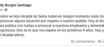 Tensión política en Santa Isabel tras presencia del nuevo alcalde en la plaza pública