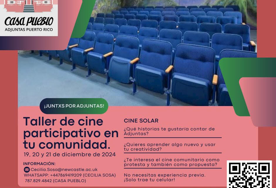 Universidad de Newcastle y Casa Pueblo ofrecen Taller de Cine Participativo Comunitario en Adjuntas