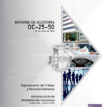 Contraloría detecta irregularidades fiscales en la Administración de Rehabilitación Vocacional