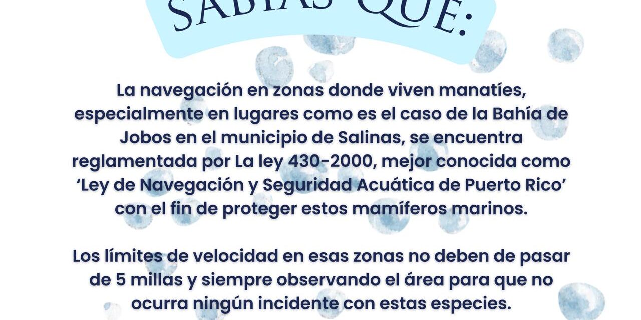 DRNA inicia campaña de concientización sobre navegación en áreas de manatíes