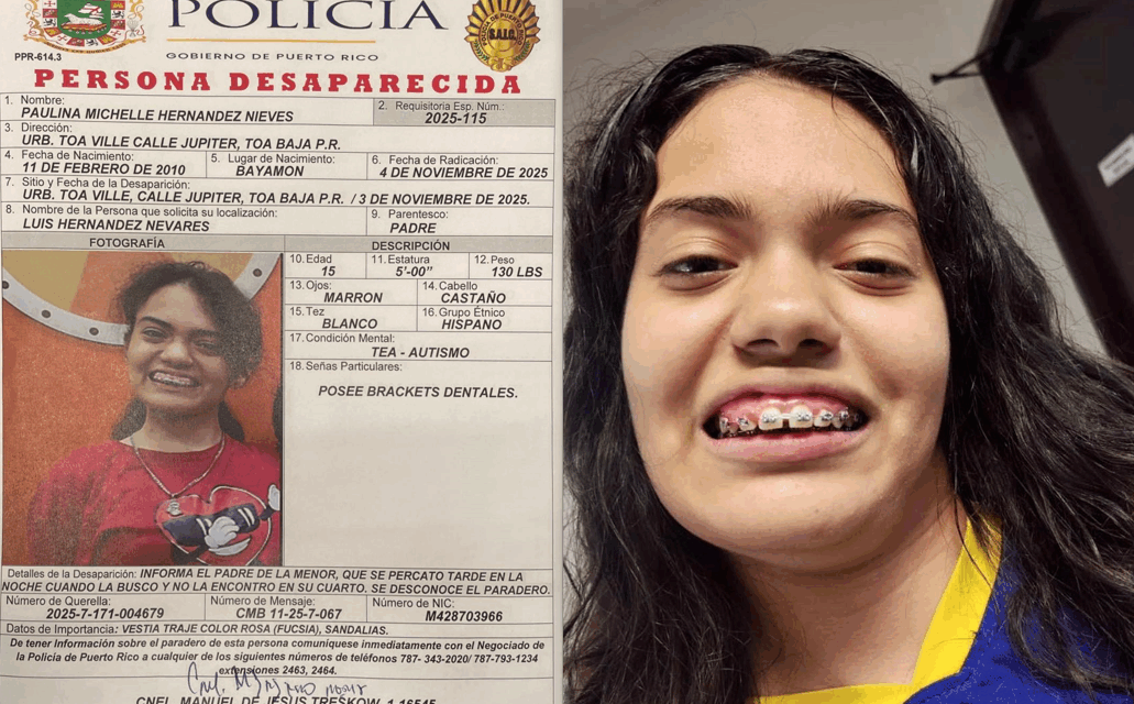 La Policía activa Alerta Amber por desaparición de adolescente con TEA en Toa Baja