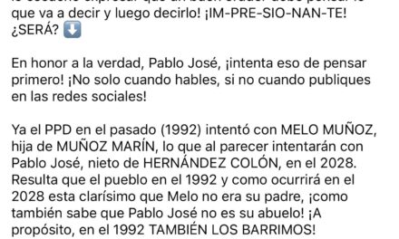 Se calientan las redes con fuerte tira y jala entre Rivera Schatz, Pablo José y la página oficial del PPD