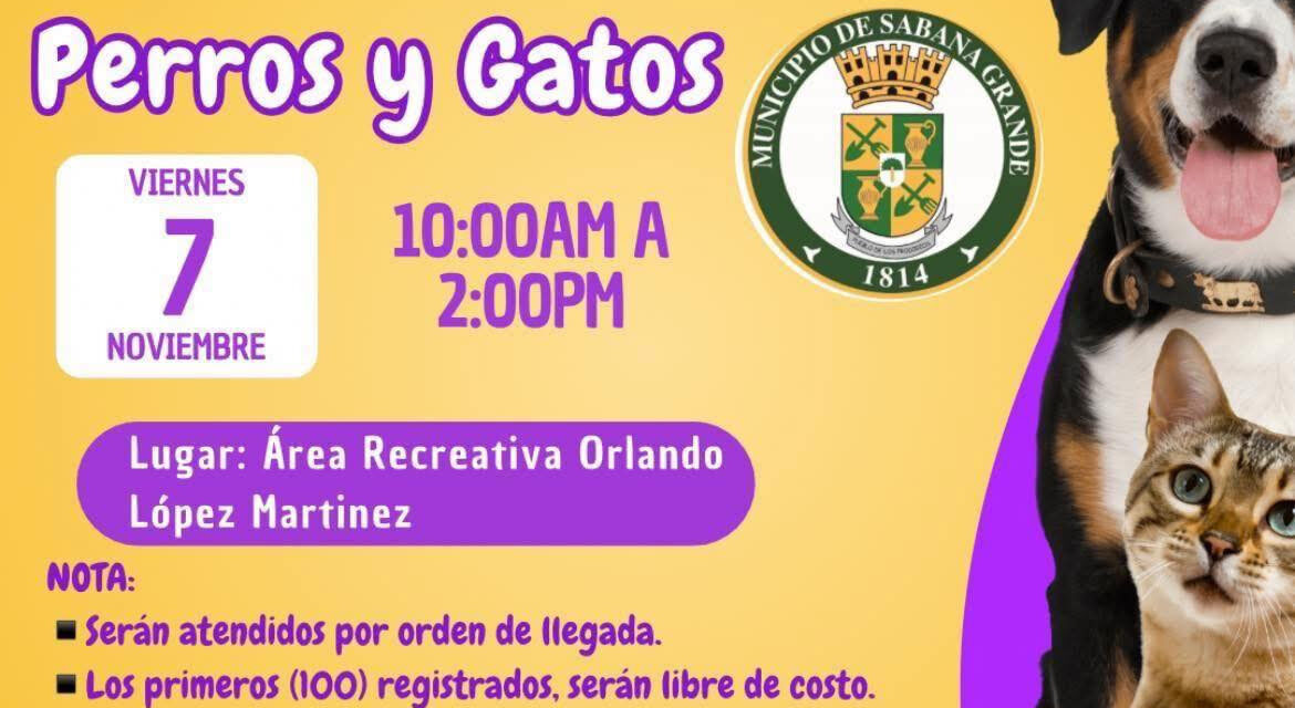 Celebrarán feria de vacunación para mascotas en Sabana Grande