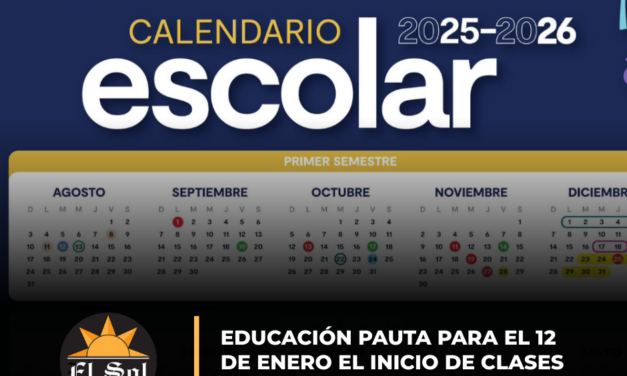 Educación pauta para el 12 de enero el inicio de clases del segundo semestre