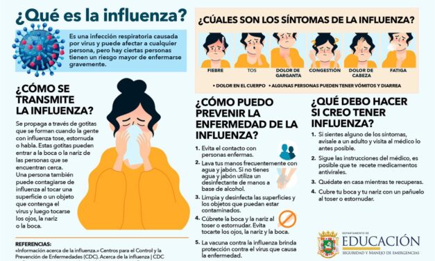 Departamento de Educación orienta sobre la influenza y medidas de prevención