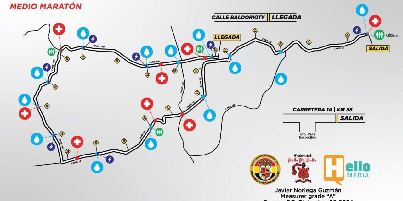 Anuncian cierre parcial de la PR-14 por montaje del Medio Maratón San Blas