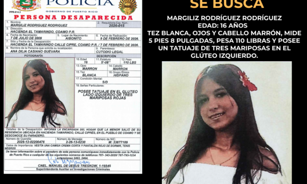 Continúa la búsqueda de adolescente desaparecida en Coamo