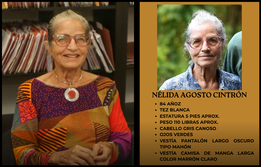 Solicitan ayuda en todo Puerto Rico para encontrar a exprofesora desaparecida en Ciales