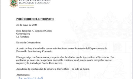 Renuncia secretario del Departamento de Desarrollo Económico y Comercio