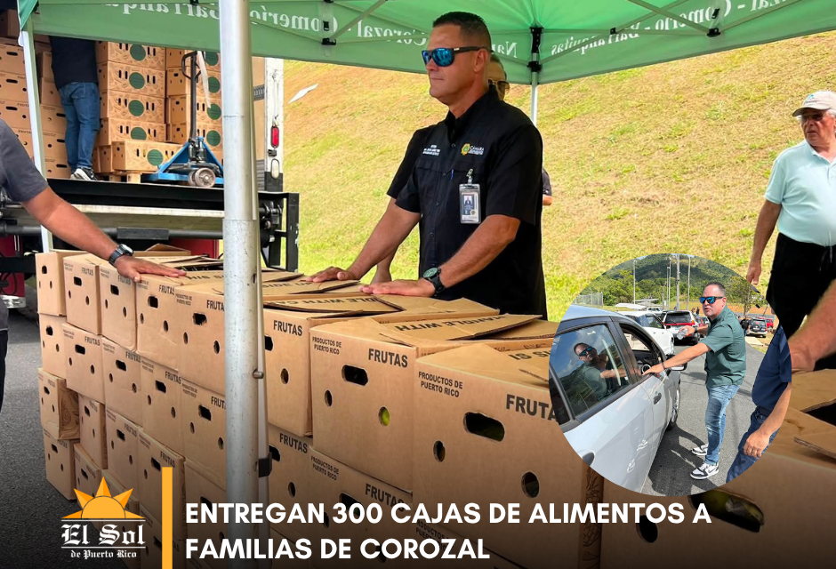 Entregan 300 cajas de alimentos a familias de Corozal