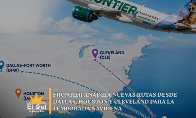 Frontier añadirá nuevas rutas desde Dallas, Houston y Cleveland para la temporada navideña