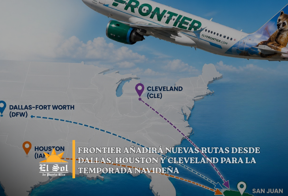 Frontier añadirá nuevas rutas desde Dallas, Houston y Cleveland para la temporada navideña