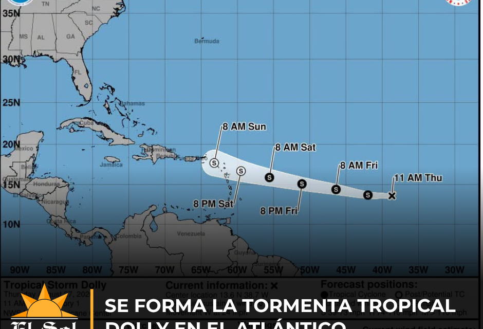 Se forma la tormenta tropical Dolly en el Atlántico