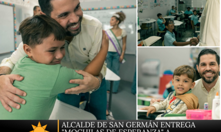 Alcalde de San Germán entrega “Mochilas de Esperanza” a estudiantes de dos escuelas