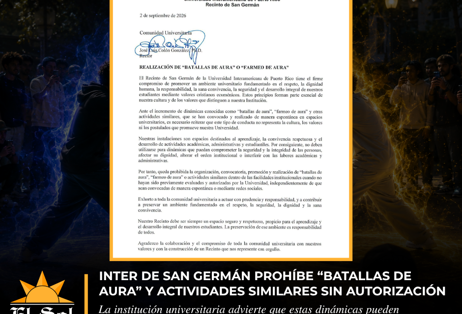 Inter de San Germán prohíbe “batallas de aura” y actividades similares sin autorización