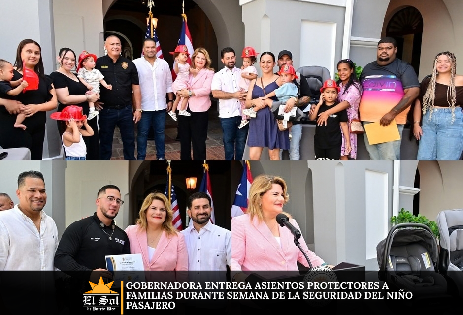 Gobernadora entrega asientos protectores a familias durante Semana de la Seguridad del Niño Pasajero