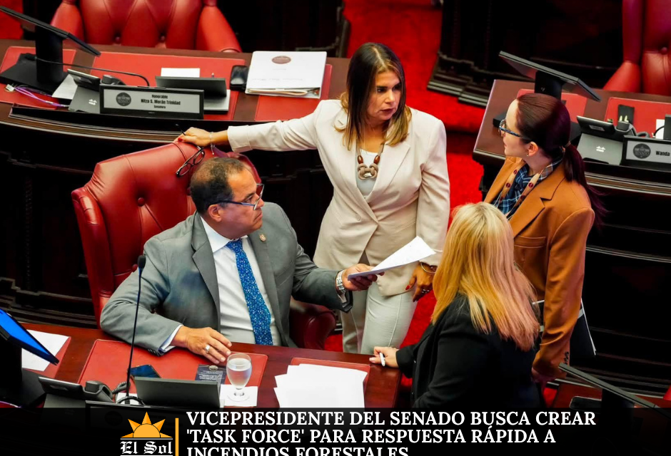 Vicepresidente del Senado busca crear ‘Task Force’ para respuesta rápida a incendios forestales