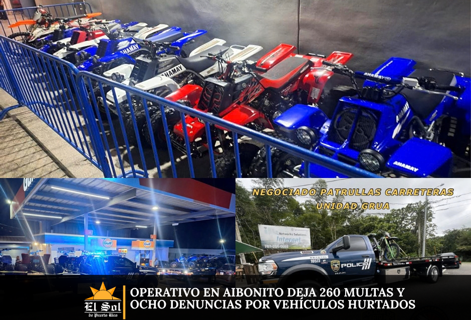 Operativo en Aibonito deja 260 multas y ocho denuncias por vehículos hurtados