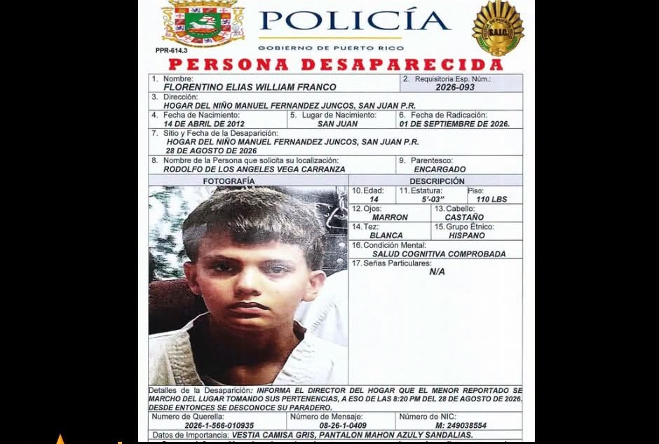 Cuarto adolescente desaparece del Hogar del Niño Manuel Fernández Juncos en Santurce