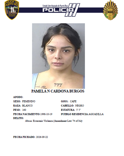 Arrestan en Aguadilla a mujer que enfrentaba cargos por Ley 54