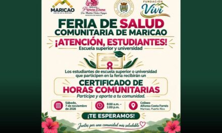 Maricao celebrará Feria de Salud Comunitaria y ofrecerá certificados de horas comunitarias a estudiantes