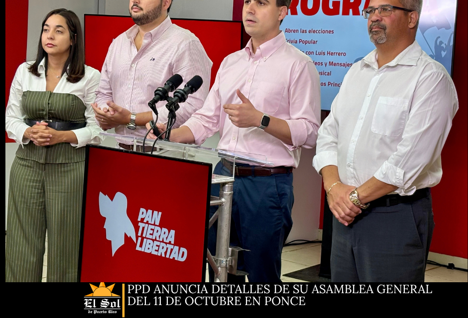PPD anuncia detalles de su Asamblea General del 11 de octubre en Ponce