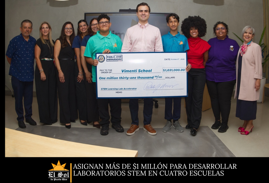 Asignan más de $1 millón para desarrollar laboratorios STEM en cuatro escuelas