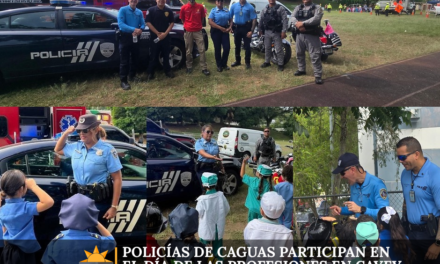 Policías de Caguas participan en el Día de las Profesiones en Cayey
