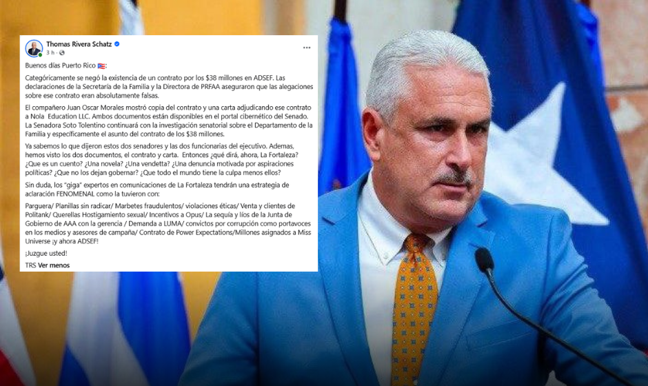 Rivera Schatz aviva controversia con La Fortaleza por contrato de $38 millones en ADSEF